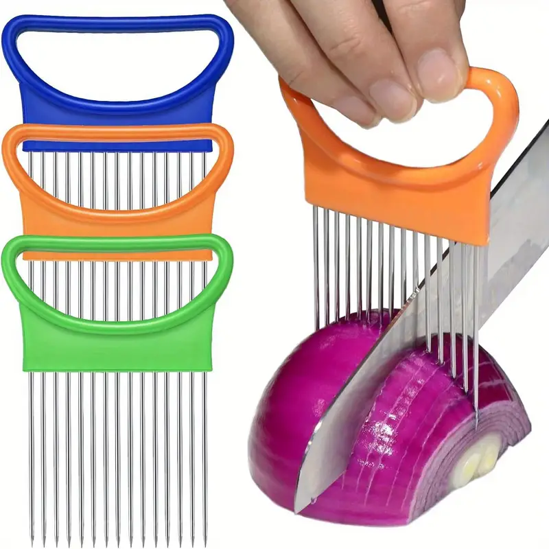 Onion Holder Slicer - 4-in-1 Kitchen Pin Magic Onion Fork