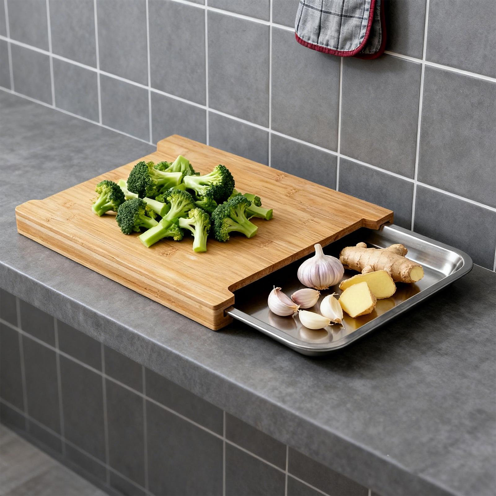 Meal Prep For Cutting - Wooden Cutting Board Non-Slip Food Prep