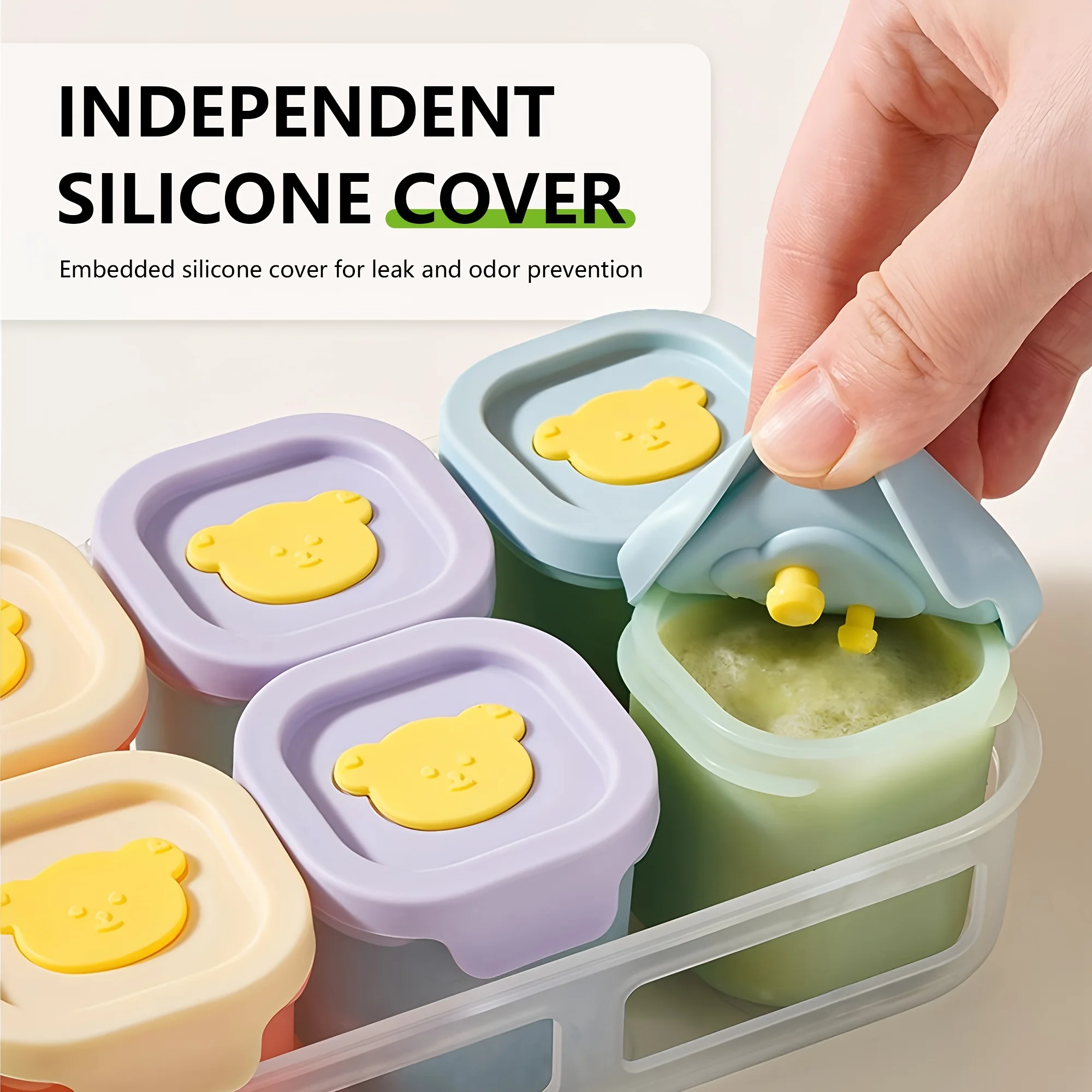 Meal Prep Jars With Lids - 9pcs Silicone Food Storage Containers with