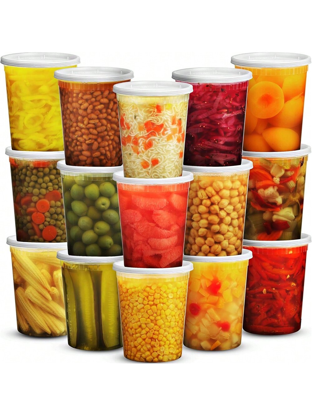 24Pack 32oz Deli Containers wi - Meal Prep Jars With Lids recension och pris