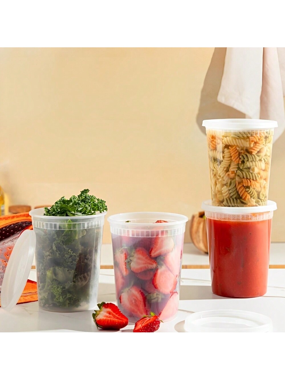 24Pack 32oz Deli Containers wi - Meal Prep Jars With Lids recension och pris