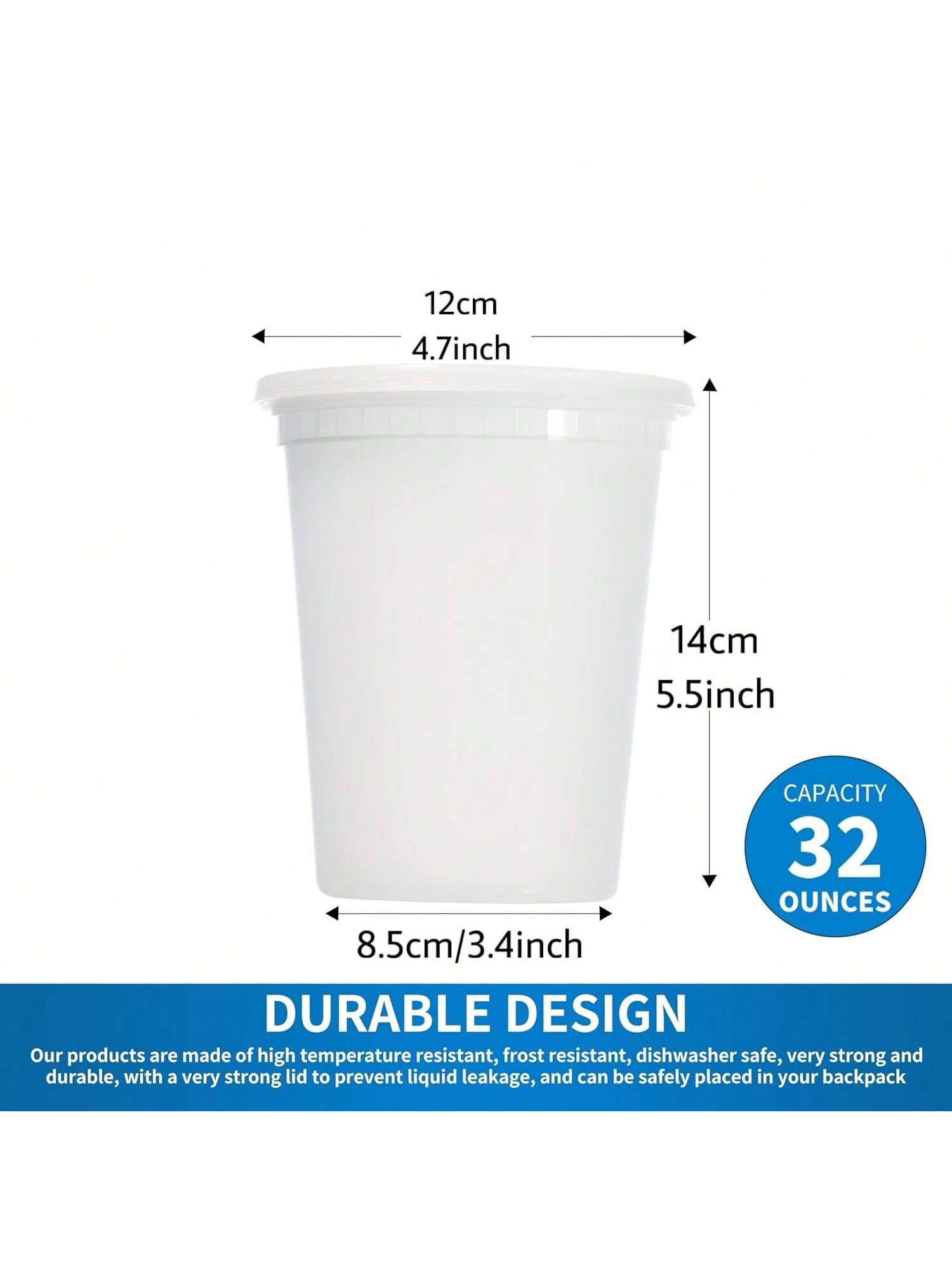 24Pack 32oz Deli Containers wi - Meal Prep Jars With Lids recension och pris