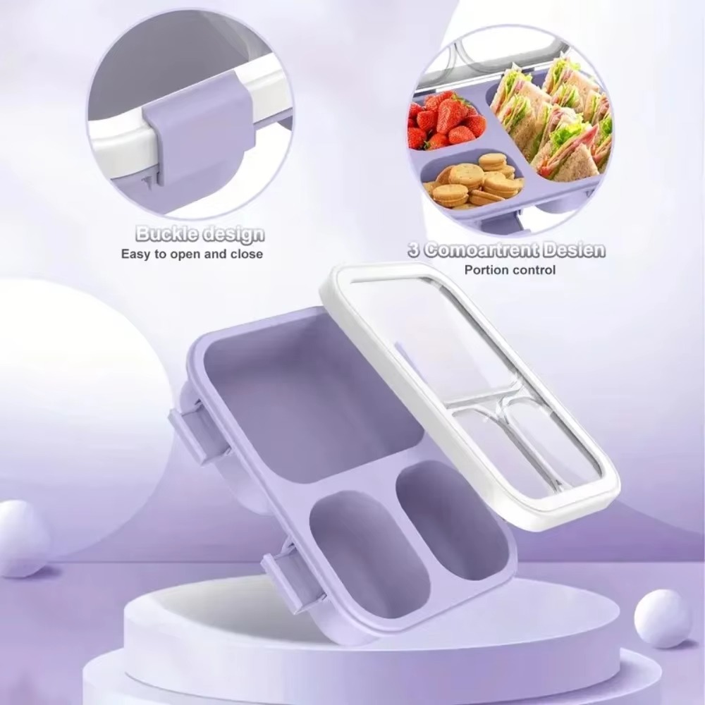 Lunch Box with Lids 3 Compartm - Meal Prep Jars With Lids recension och pris