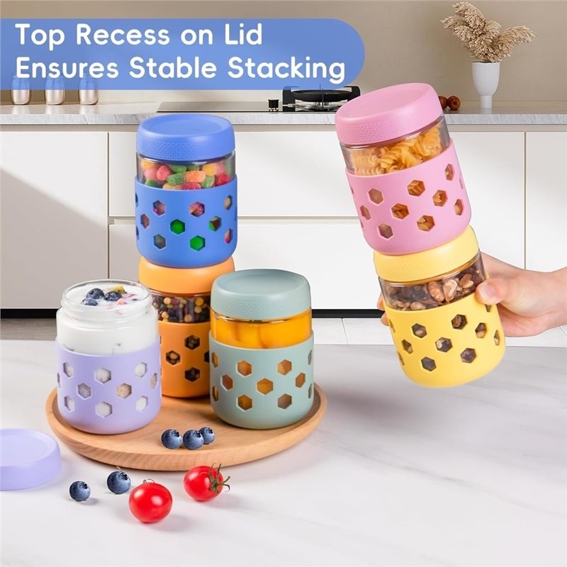 ABUI-Glass Jars With Airtight  - Meal Prep Oatmeal Jars recension och pris