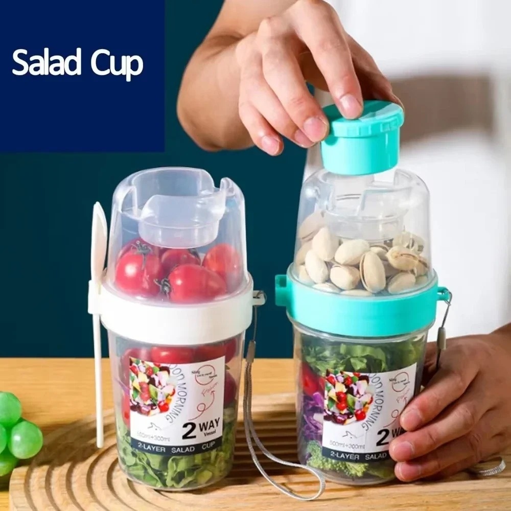 Portable Salad Cup Breakfast C - Salad Container Jar recension och pris