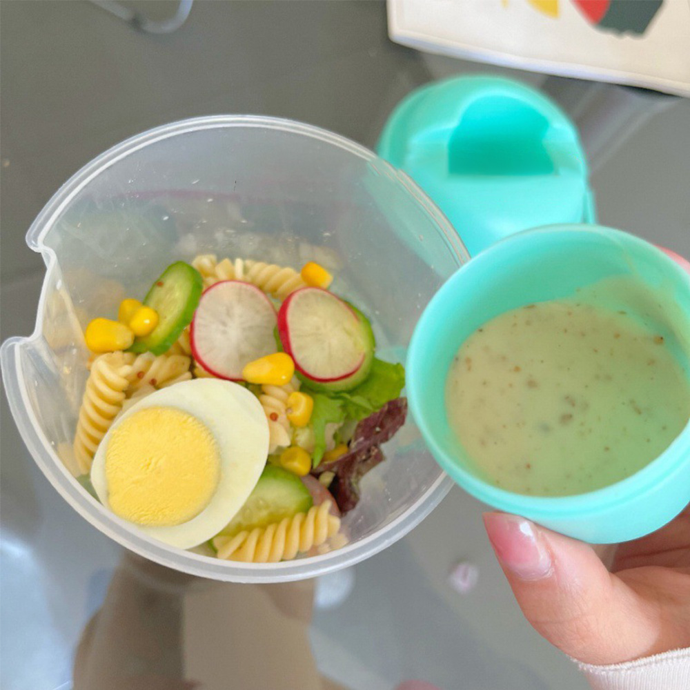 1PC White/Green Portable Bottl - Salad Container Jar recension och pris