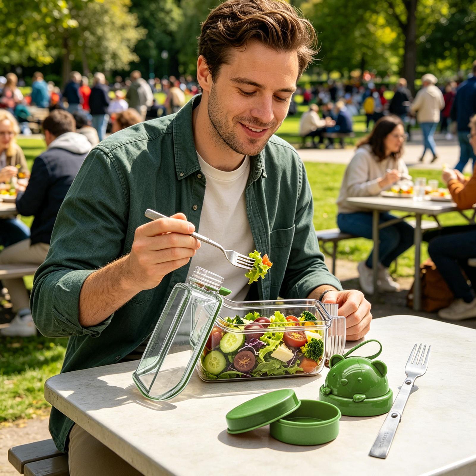 Salad Jar Clear Food Organizer - Meal Prep Gym Food recension och pris