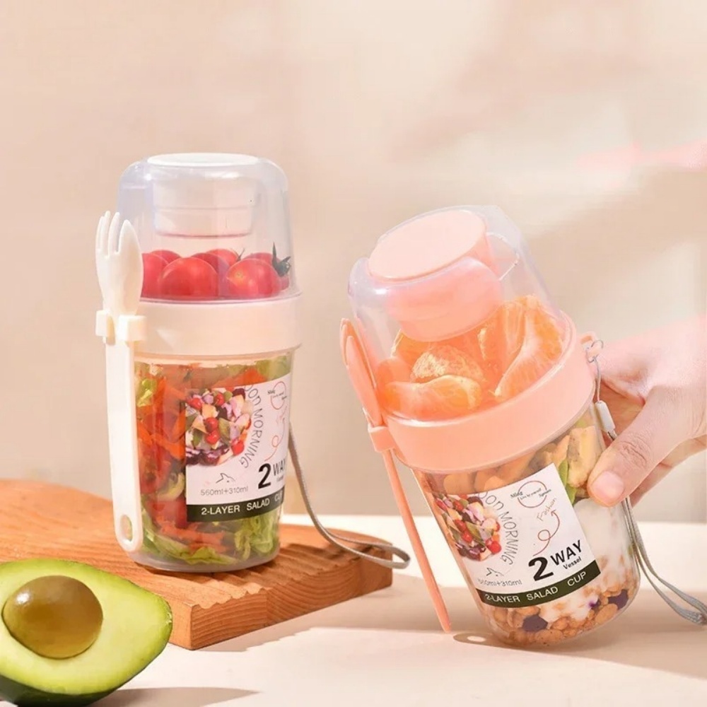Portable Salad Cup Breakfast C - Meal Prep Oatmeal Jars recension och pris