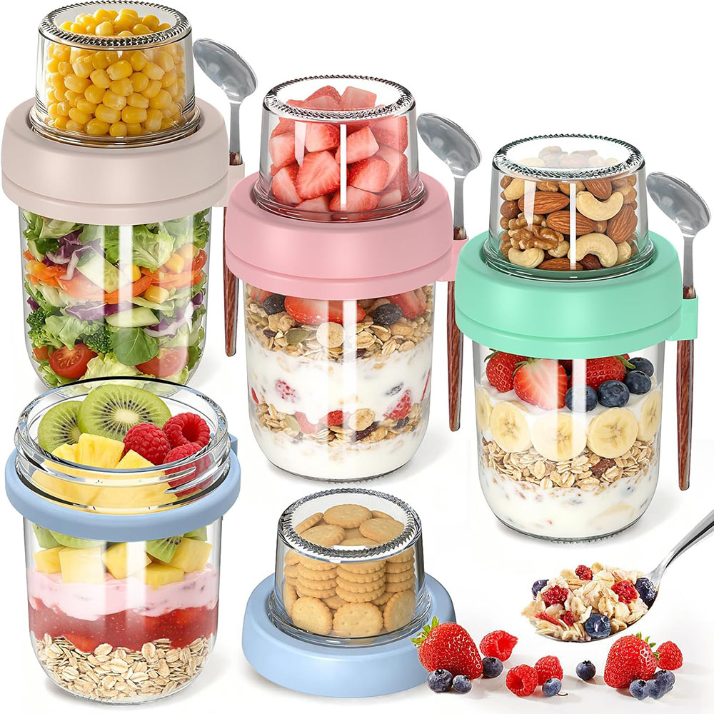 Overnight Oats Containers with - Meal Prep Oatmeal Jars recension och pris
