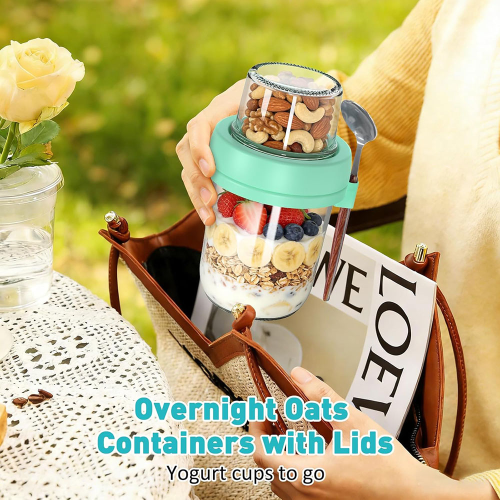 Overnight Oats Containers with - Meal Prep Oatmeal Jars recension och pris