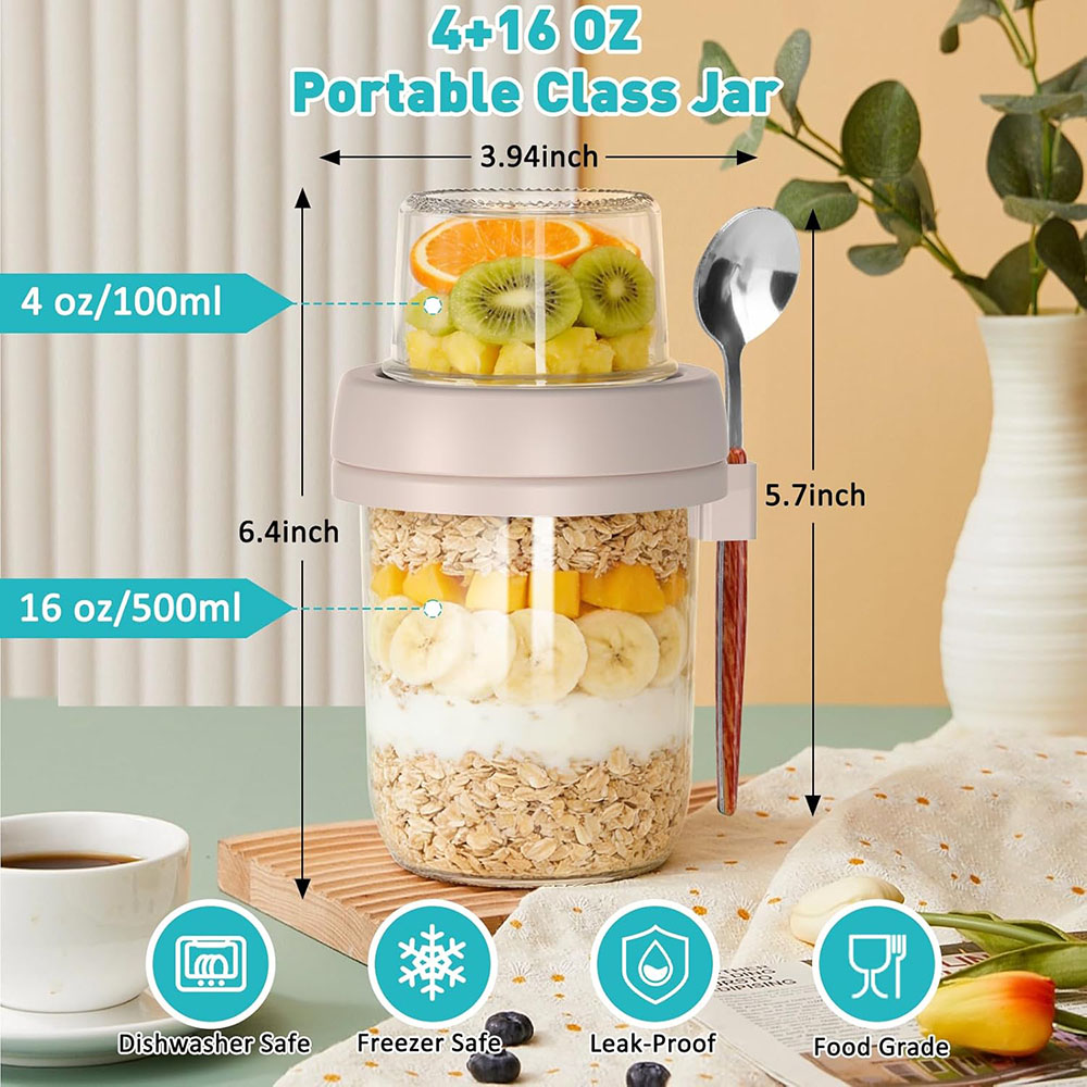 Overnight Oats Containers with - Meal Prep Oatmeal Jars recension och pris