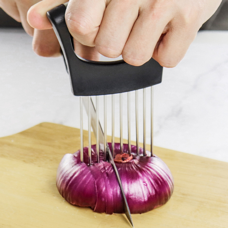 1Pc Steel Onion Needle with Cu - Onion Holder Slicer recension och pris