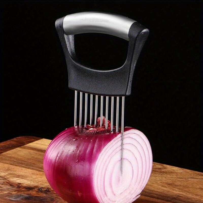 1Pc Steel Onion Needle with Cu - Onion Holder Slicer recension och pris