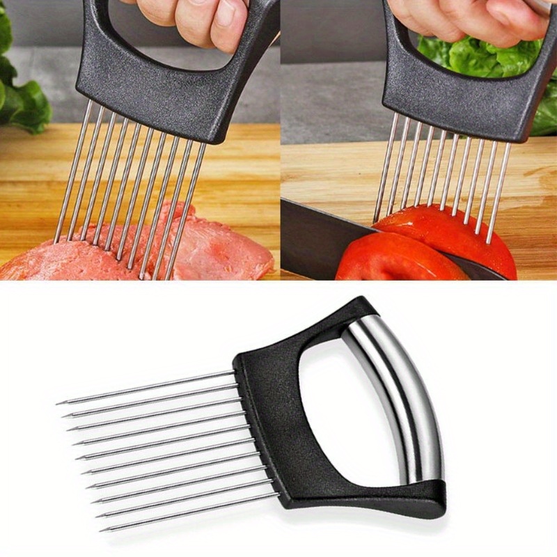 1Pc Steel Onion Needle with Cu - Onion Holder Slicer recension och pris