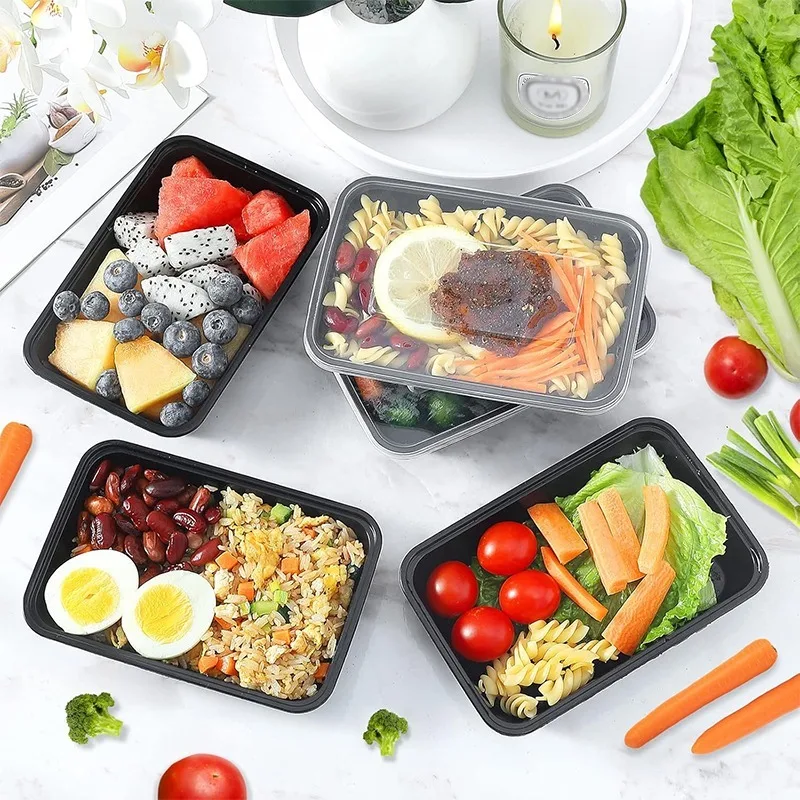 1-100pcs Black Disposable Food - Salad Container Jar recension och pris