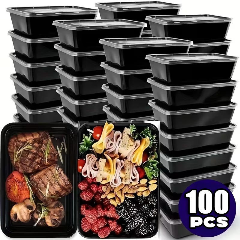1-100pcs Black Disposable Food - Salad Container Jar recension och pris