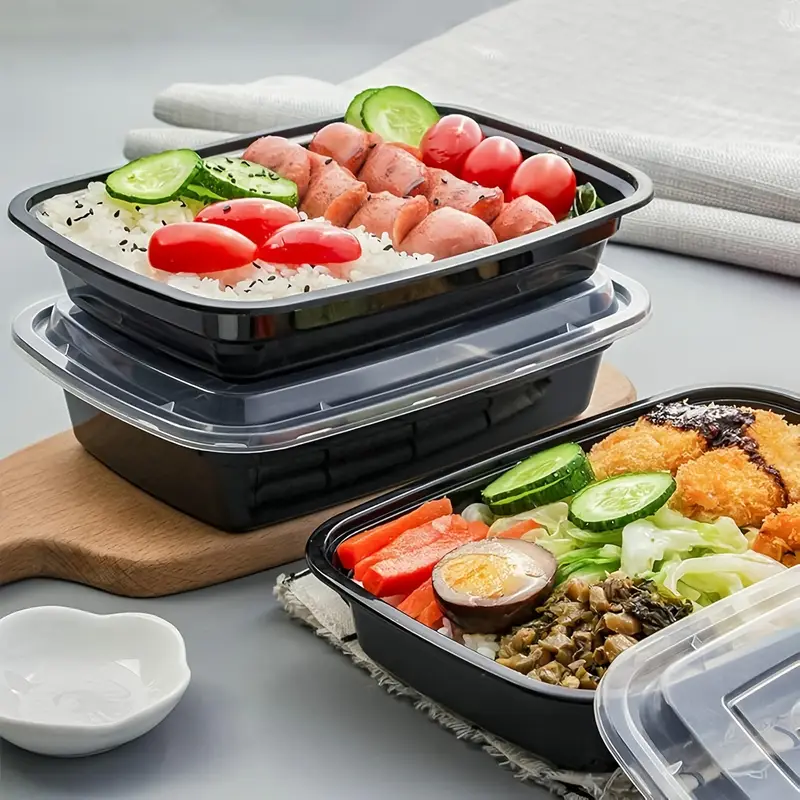 1-100pcs Black Disposable Food - Salad Container Jar recension och pris