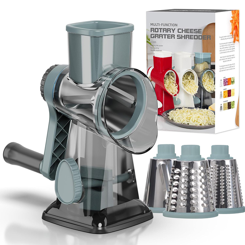 LMETJMA 3 in 1 Rotary Cheese G - Onion Holder Slicer recension och pris
