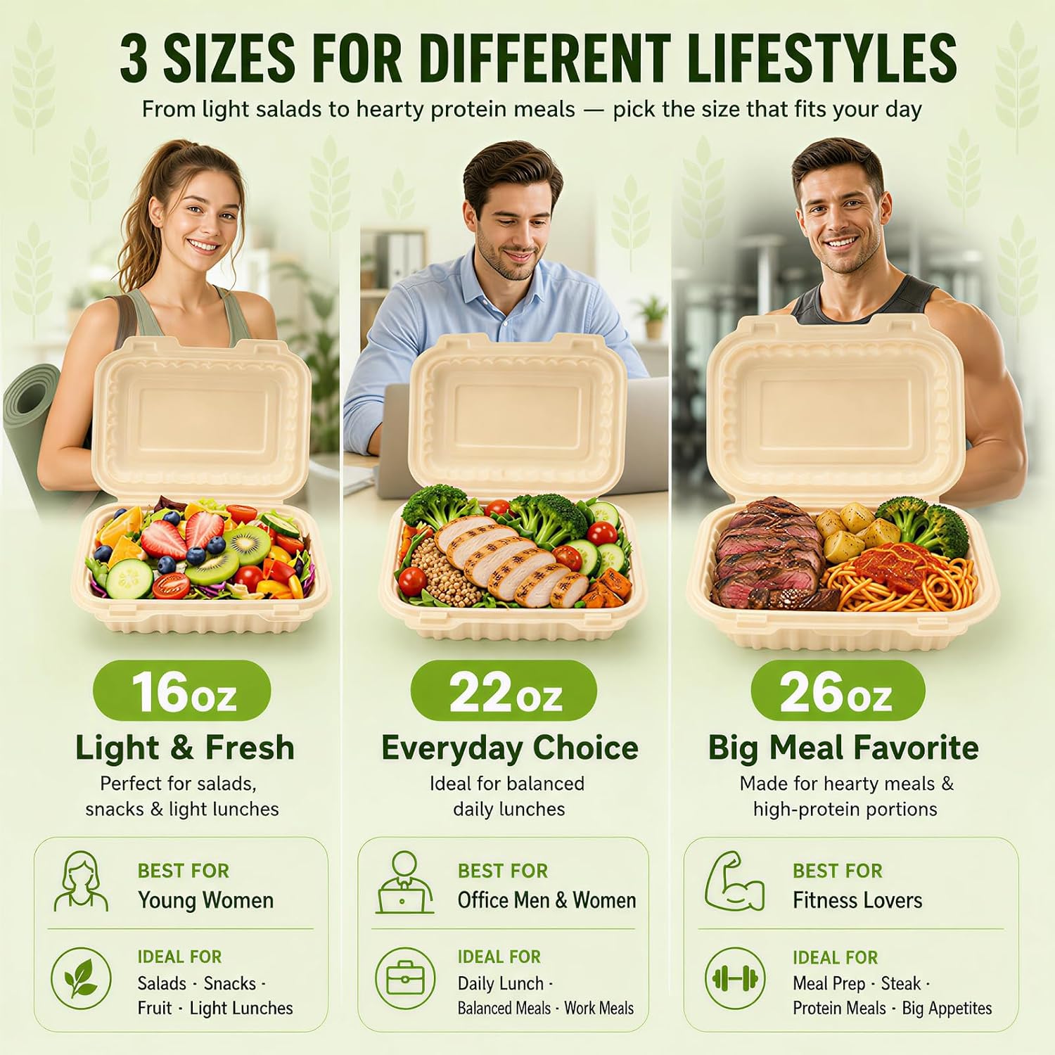 50 Pack 16oz Clamshell Take Ou - Salad Container Jar recension och pris