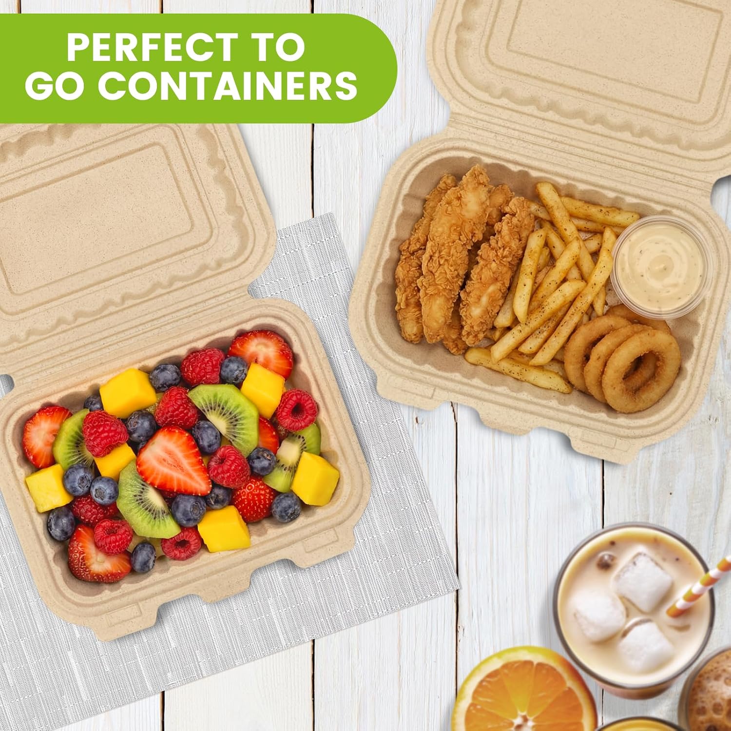 50 Pack 16oz Clamshell Take Ou - Salad Container Jar recension och pris