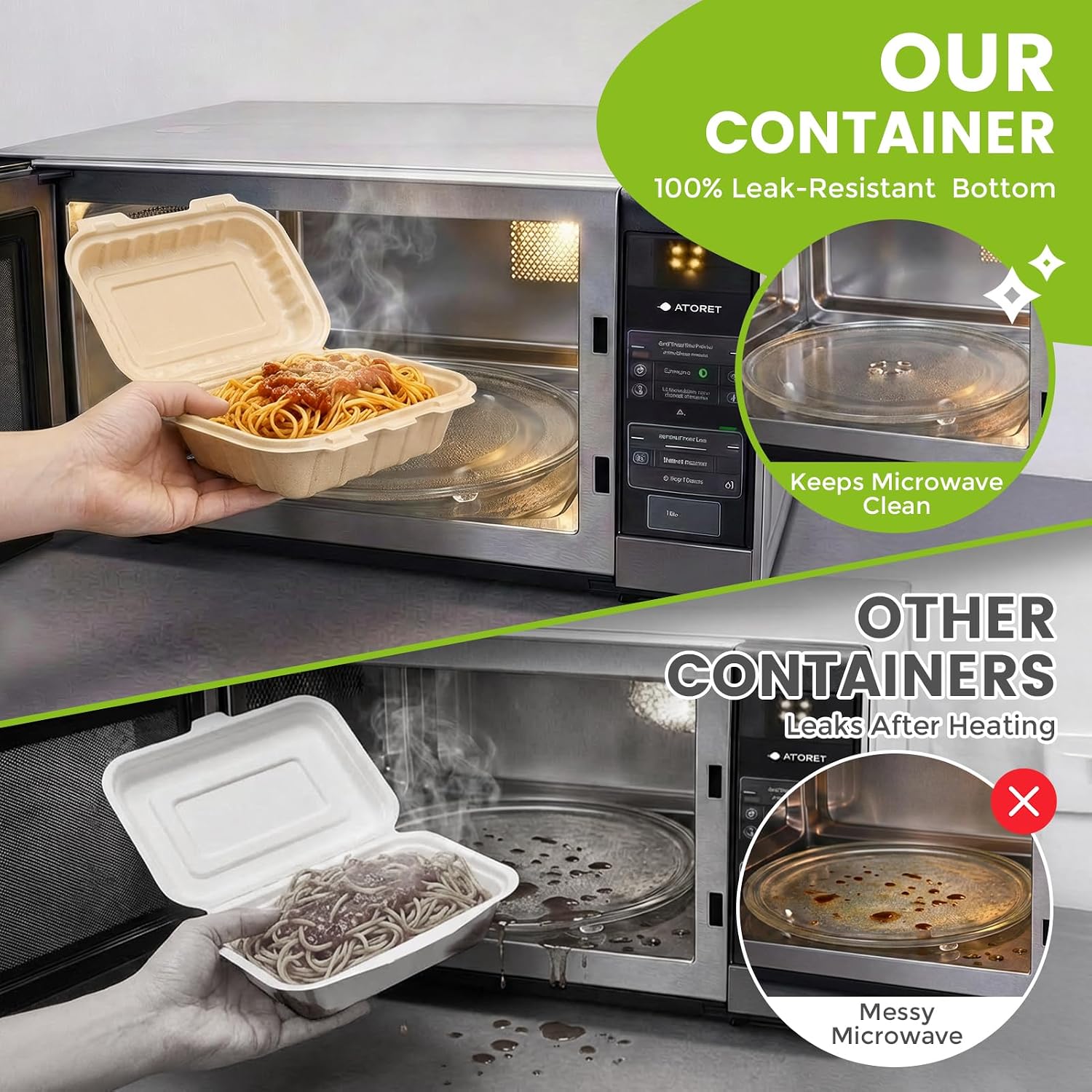 50 Pack 16oz Clamshell Take Ou - Salad Container Jar recension och pris