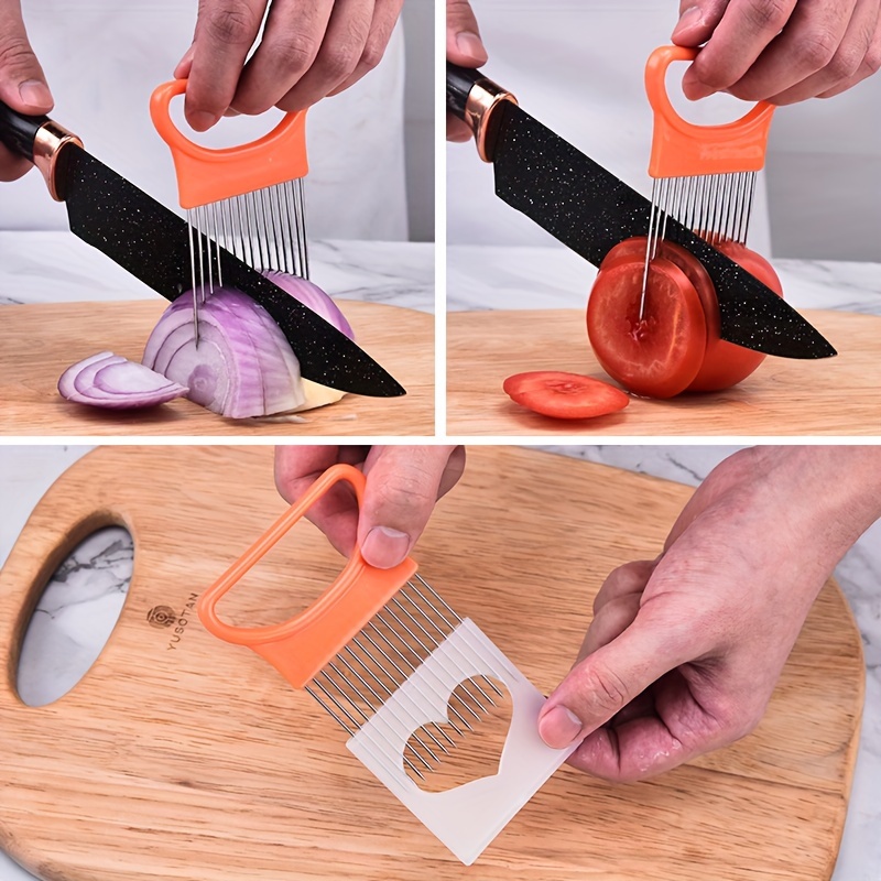 1/4PC Stainless Steel Onion Ne - Onion Holder Slicer recension och pris
