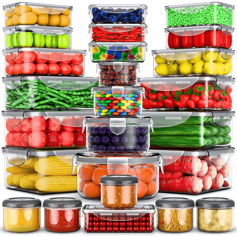 50 Pcs Food Storage Containers - Meal Prep Jars With Lids recension och pris