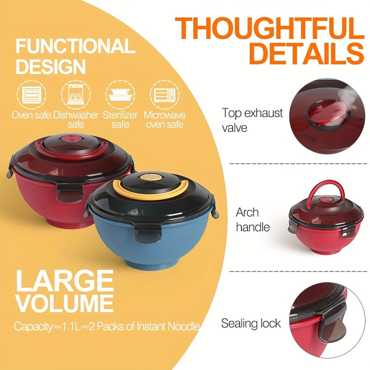 Portable Salad Noodle Soup Bow - Salad Container Jar recension och pris
