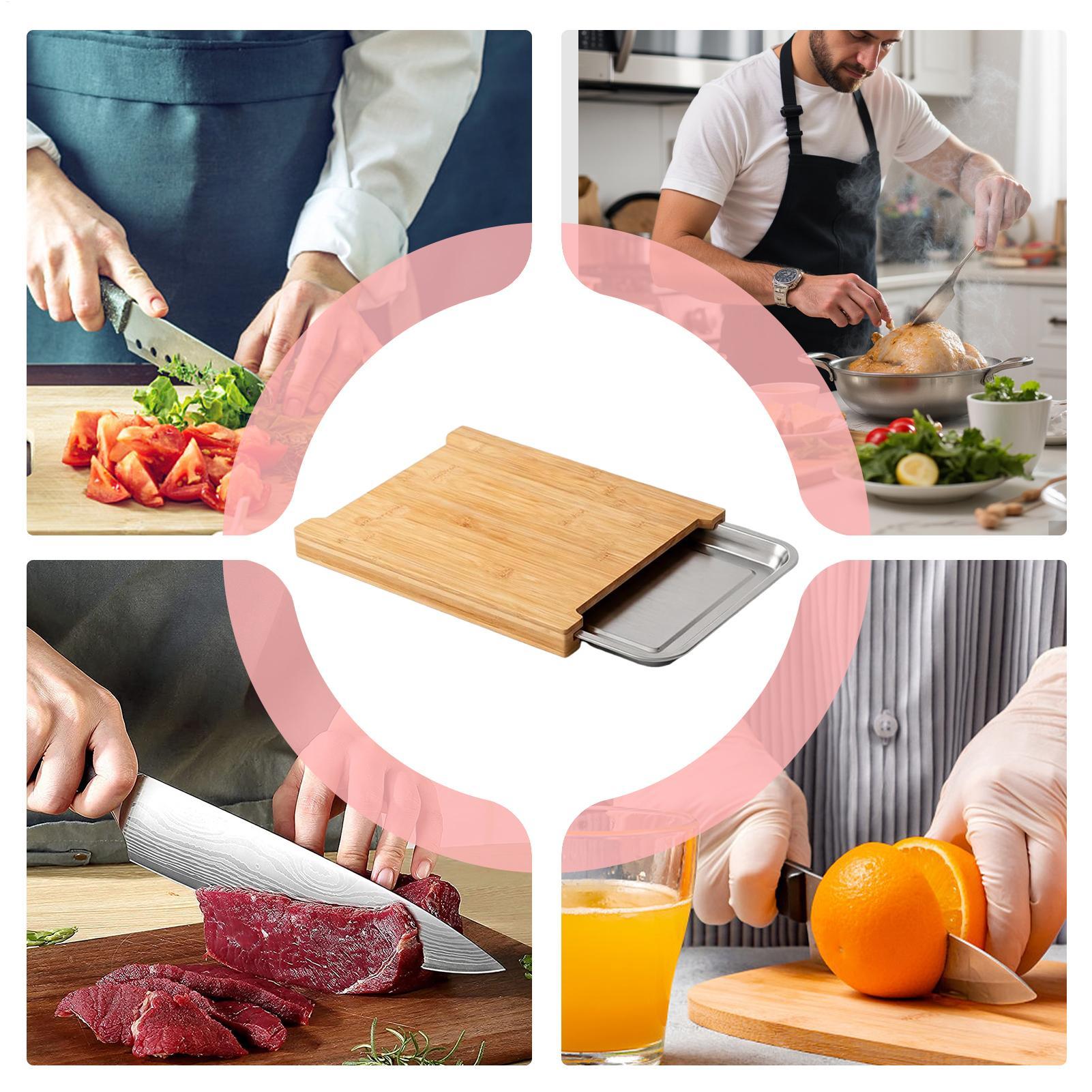 Wooden Cutting Board Non-Slip  - Meal Prep For Cutting recension och pris