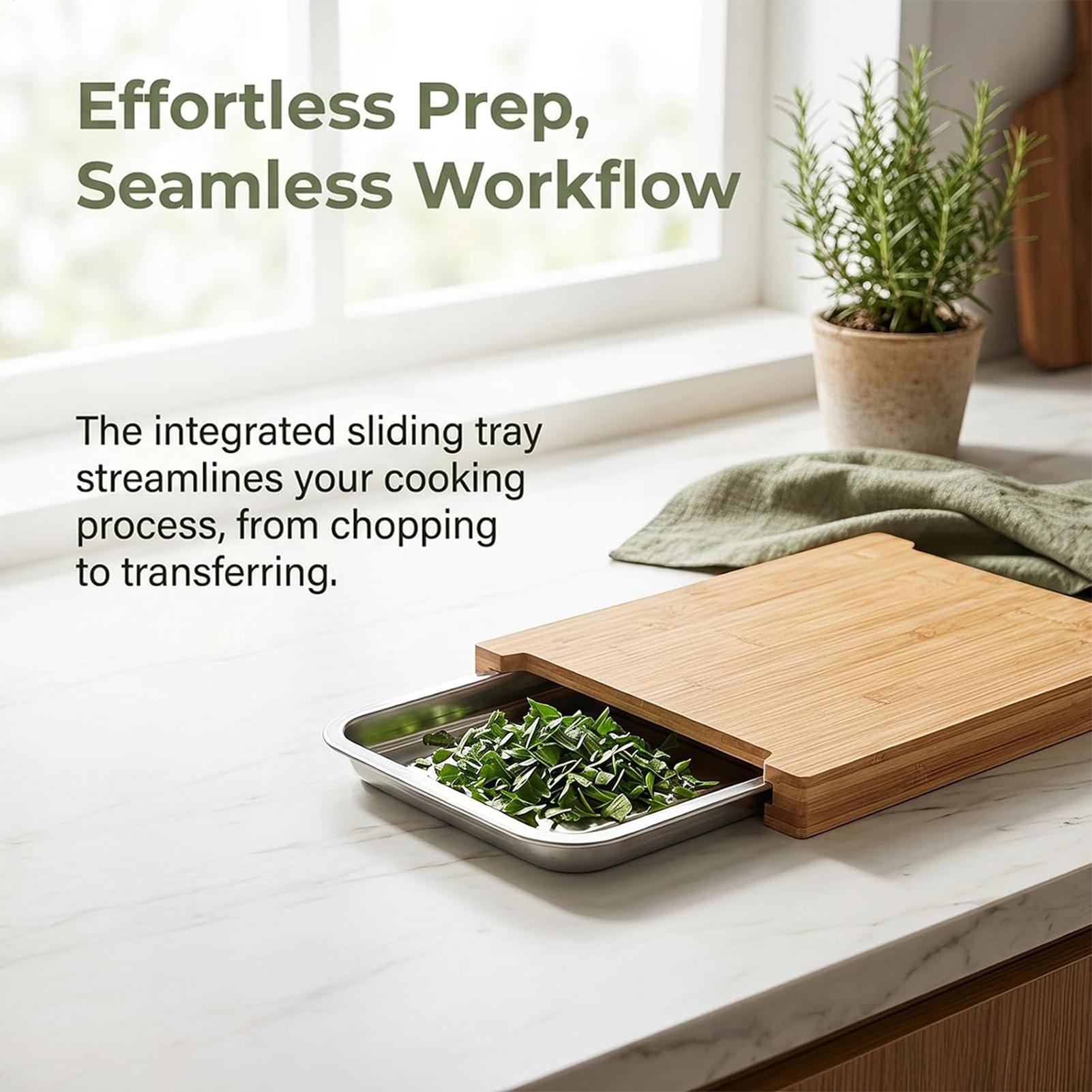 Wooden Cutting Board Non-Slip  - Meal Prep For Cutting recension och pris