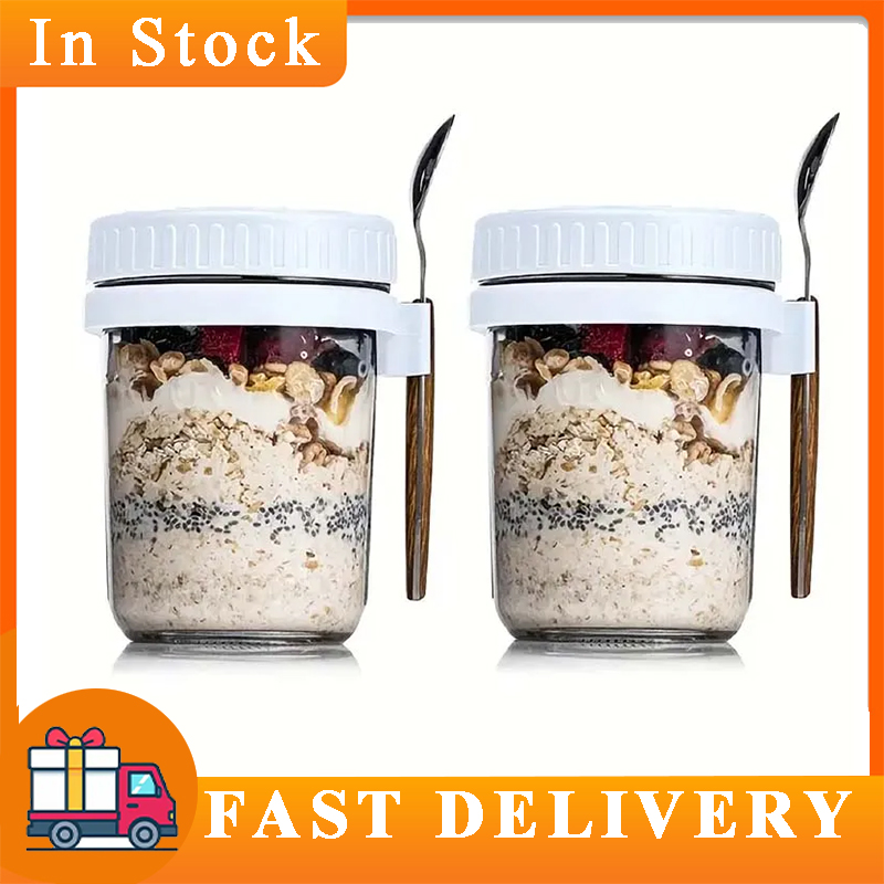 Overnight Oats Container with  - Meal Prep Oatmeal Jars recension och pris