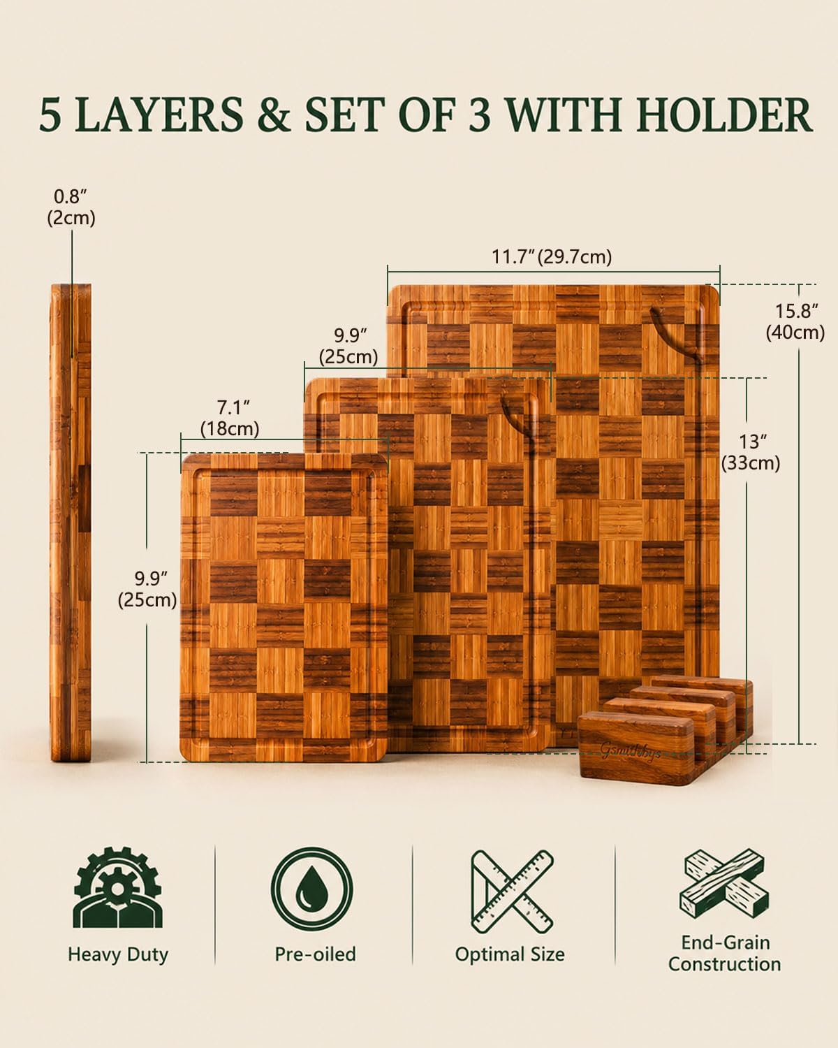 Checkered Cutting Board Set wi - Meal Prep For Cutting recension och pris