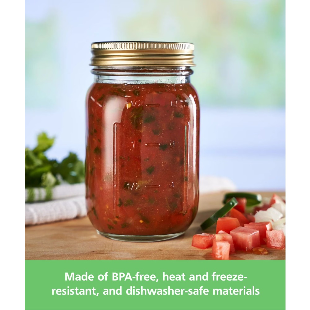16 oz Mason Jars, Regular Mout - Meal Prep Jars With Lids recension och pris