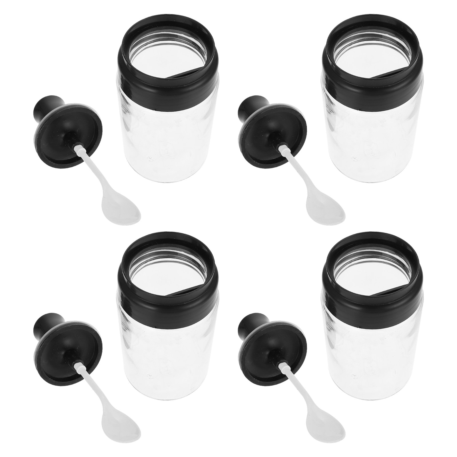 4Pcs Glass Spice Jar with Spoo - Meal Prep Jars With Lids recension och pris