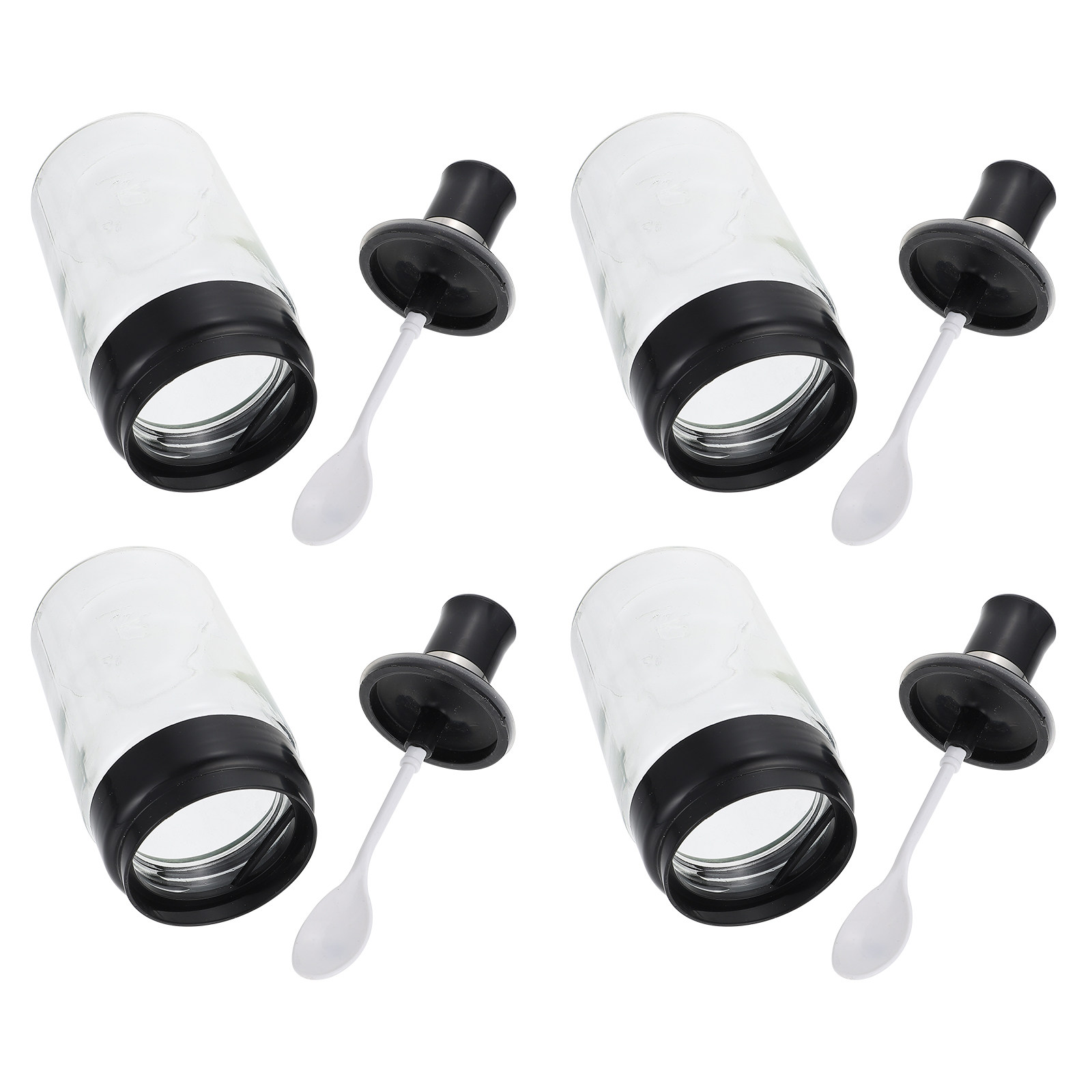 4Pcs Glass Spice Jar with Spoo - Meal Prep Jars With Lids recension och pris