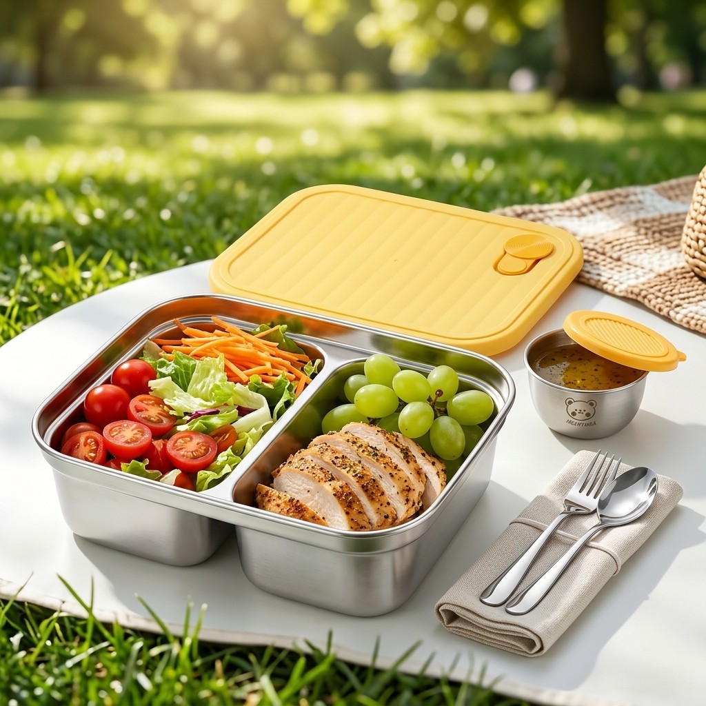 304 Stainless Steel Lunch Cont - Salad Container Jar recension och pris