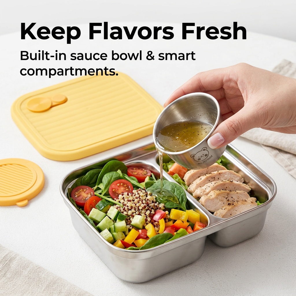304 Stainless Steel Lunch Cont - Salad Container Jar recension och pris