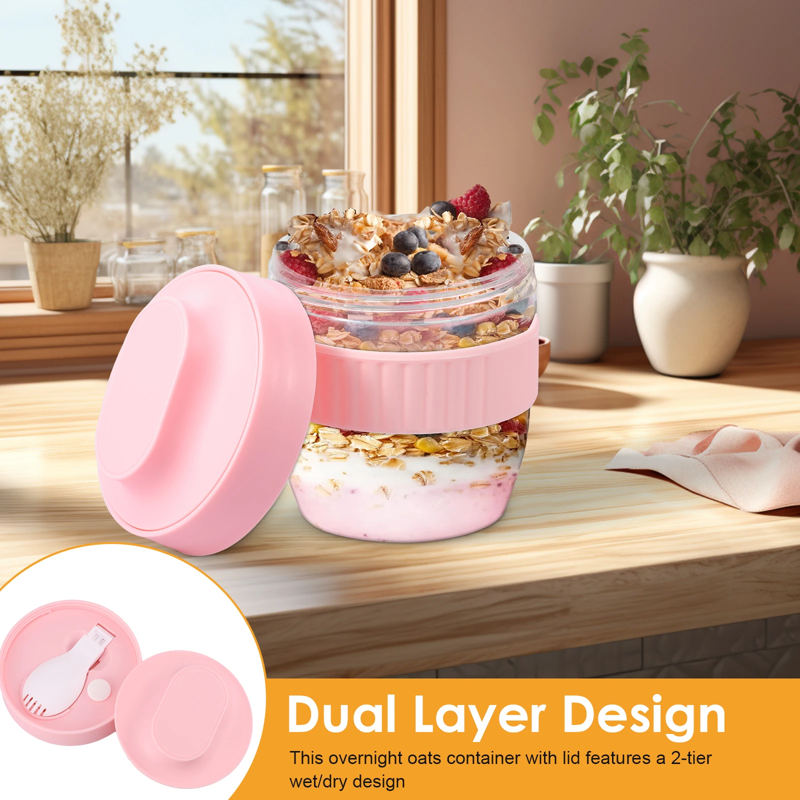 Double Layer Overnight Oats Co - Meal Prep Oatmeal Jars recension och pris