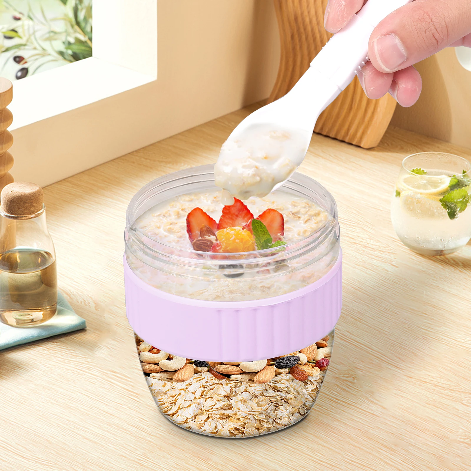 Double Layer Overnight Oats Co - Meal Prep Oatmeal Jars recension och pris