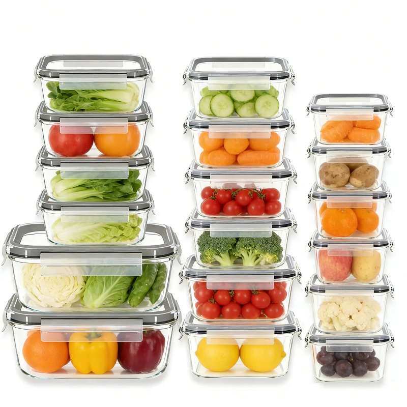 18 Pack Glass Food Storage Con - Meal Prep Jars With Lids recension och pris
