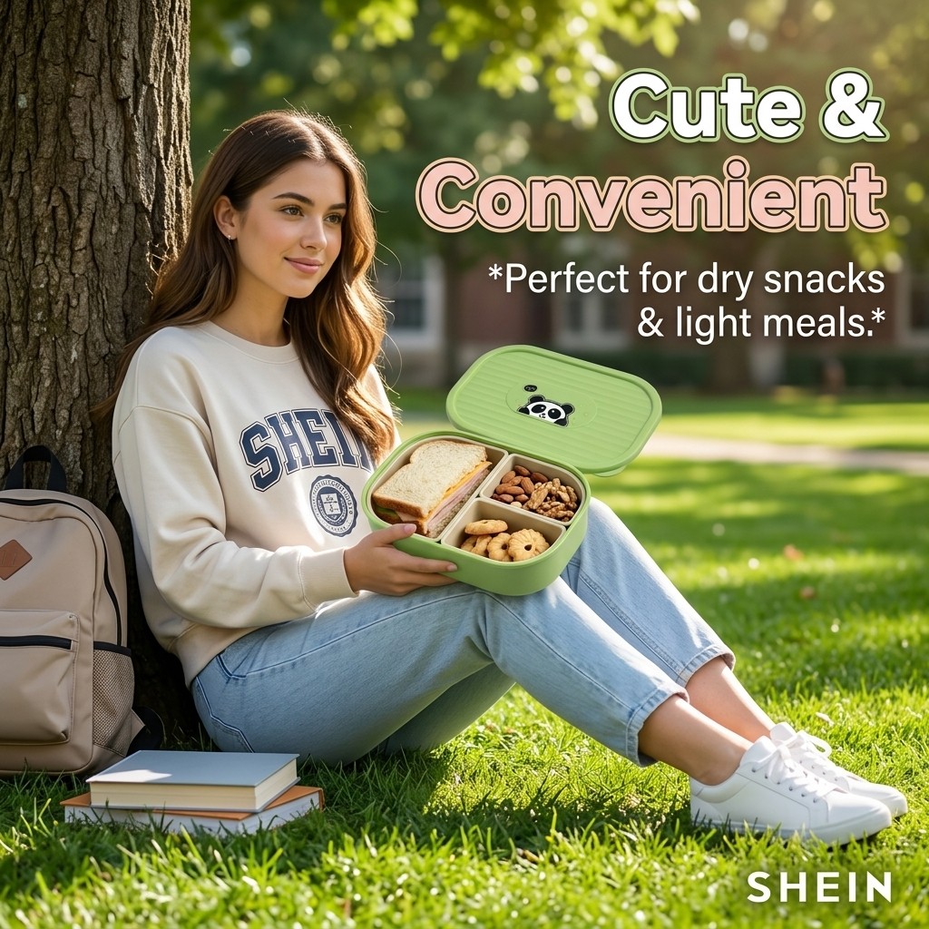 Cute Plastic Divided Lunch Box - Salad Container Jar recension och pris